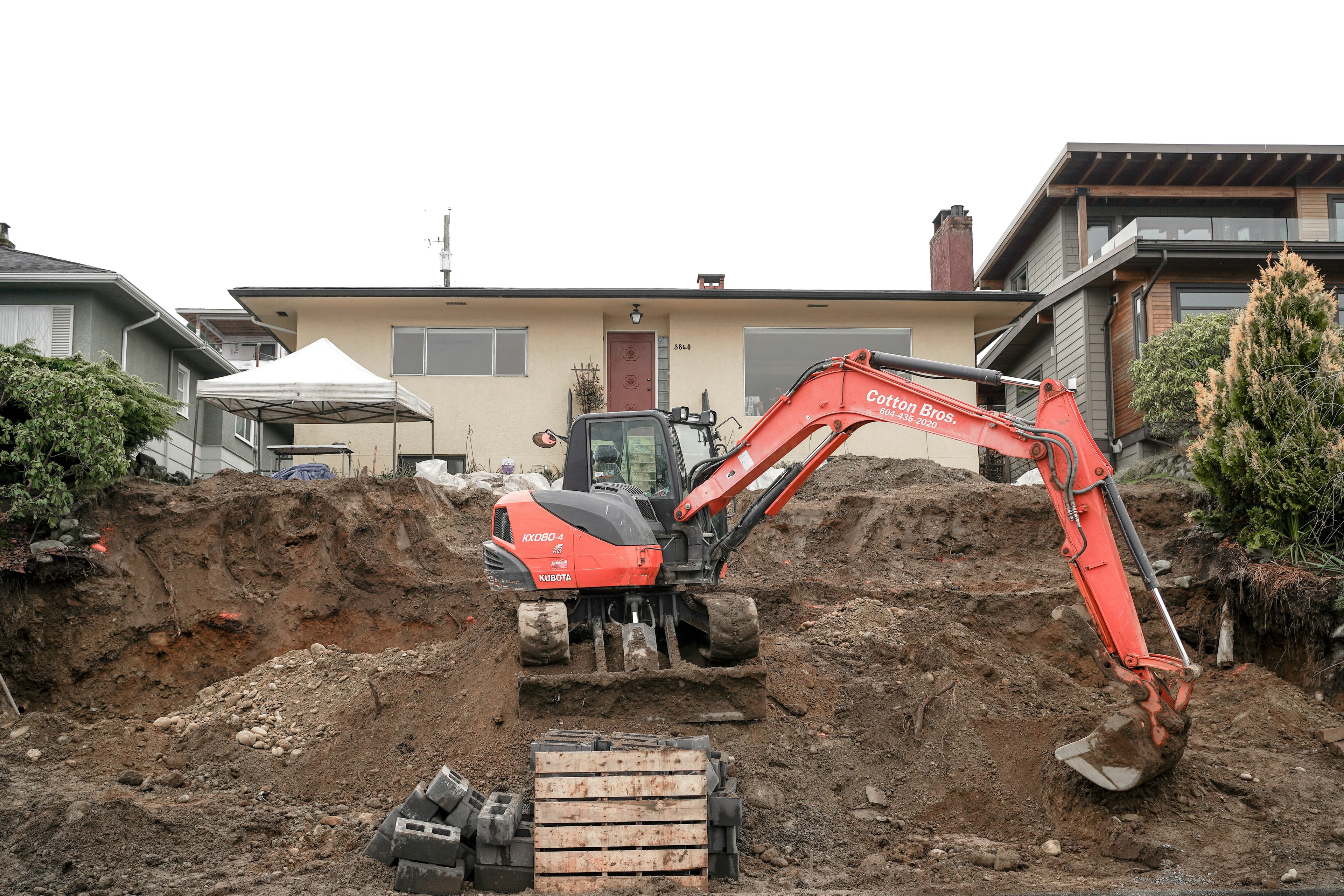 Professional demolition equipment at work